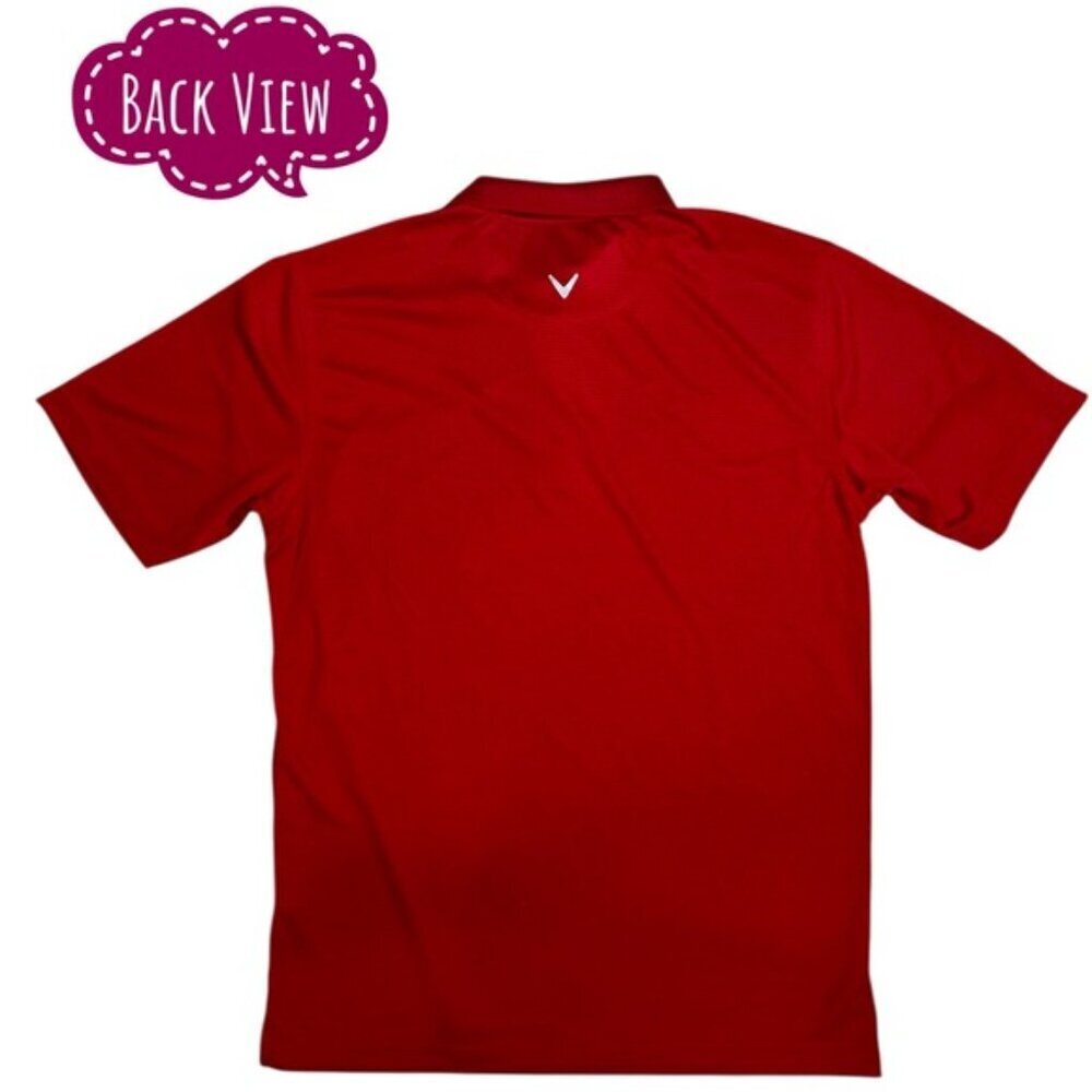 Callaway Golf Polo Shirt Opti Dri CGM211 Chili Pepper Red Men’s Small - Picture 2 of 15